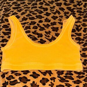 La Hearts Yellow Ribbed Tank